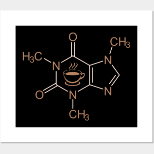 Caffeine Chemical Formula - Coffee Lovers Gift Idea Posters and Art